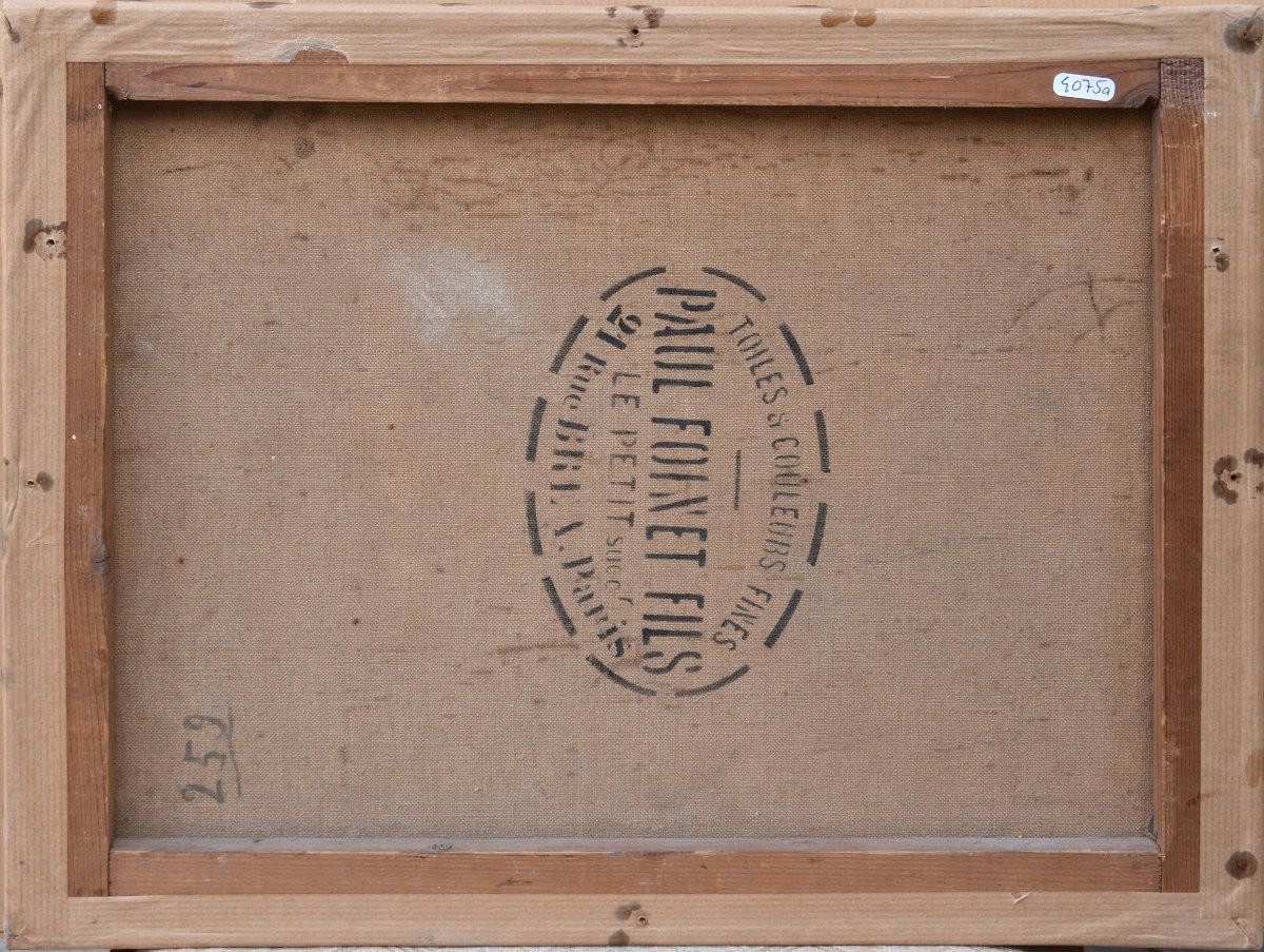 Jean-Eugène BERSIER "Paysage vallonné"  huile sur toile 33x41-photo-4